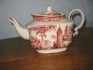 Red & White Teapot